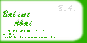 balint abai business card